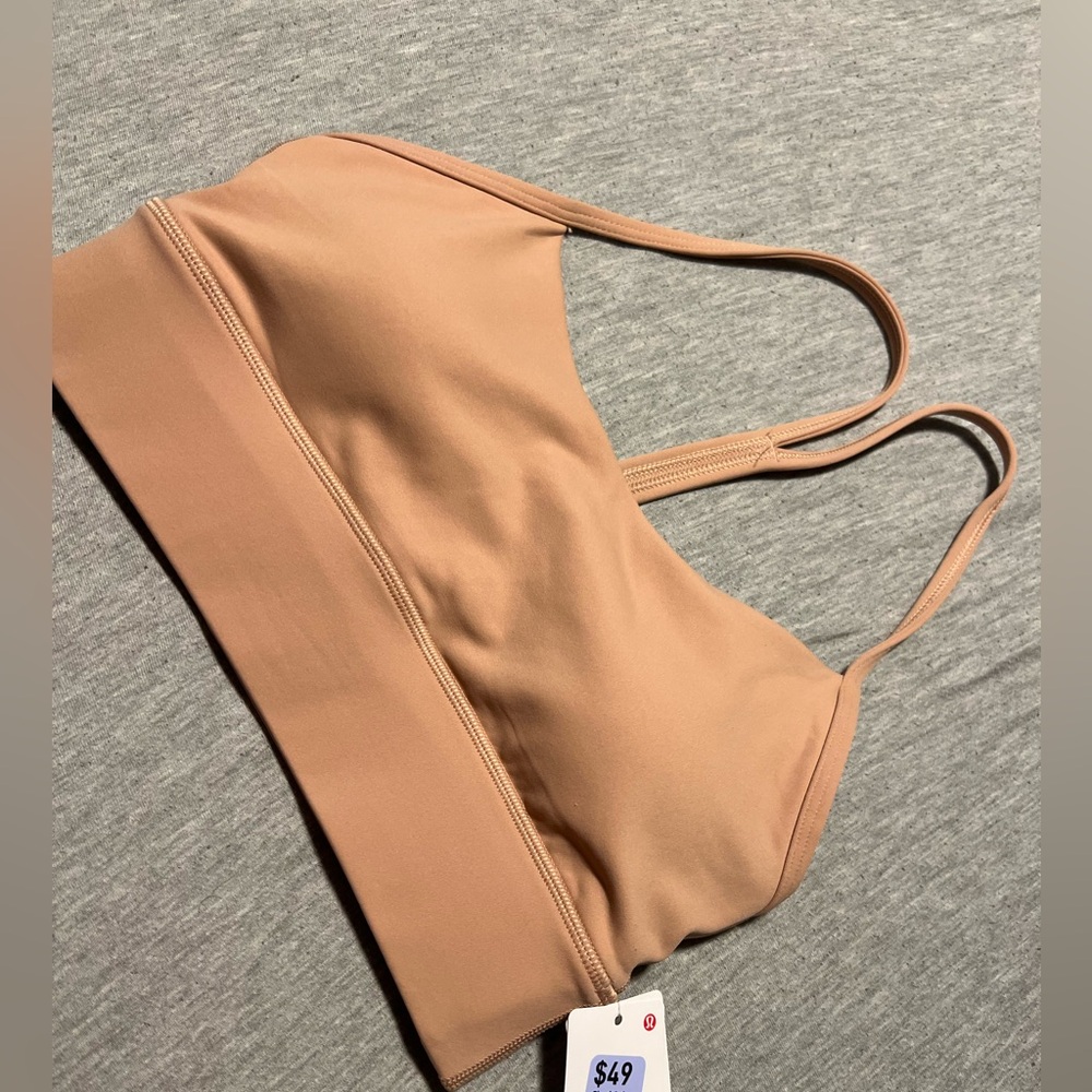 Lululemon Athletica Flow Y Nulu Longline Bra in Beige